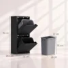 Mülleimer Soft Close Schmal Abfalleimer 2 Innenbehälter 30L Schwarz