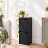 Mülleimer Soft Close Schmal Abfalleimer 2 Innenbehälter 30L Schwarz