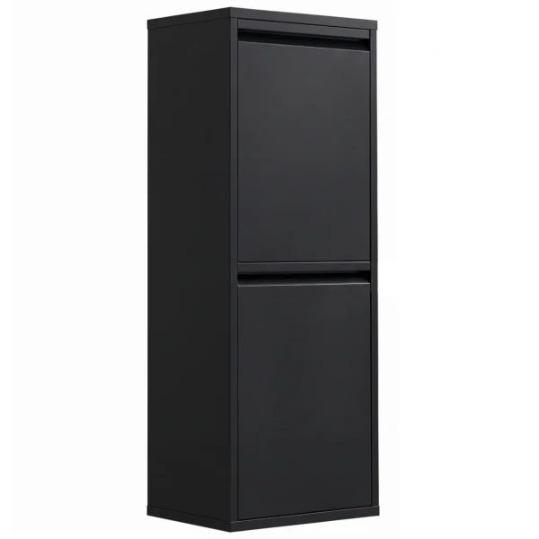 Mülleimer Soft Close Schmal Abfalleimer 2 Innenbehälter 30L Schwarz