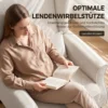 Oorfauteuil Met Armleuningen, Corduroy look Loungestoel Met Lendenkussen, Hoge Rugleuning Beige