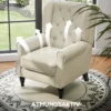 Oorfauteuil Relaxfauteuil Stoel, Vintage Design, Knoopstiksels, Gedraaide Poten, 74 Cm X 86 Cm X 102 Cm, Crèmewit