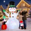 Opblaasbare Kerst Sneeuwpop, 243 Cm, Met Kleurrijk LED licht, Voor Buiten