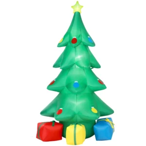 Opblaasbare Kerstboom 300 Cm Met RGB Ster LED licht, Geschenkdozen, XXL IP44 Waterdicht Voor Kerstfeesten