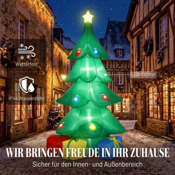 Opblaasbare Kerstboom 300 Cm Met RGB Ster LED licht, Geschenkdozen, XXL IP44 Waterdicht Voor Kerstfeesten