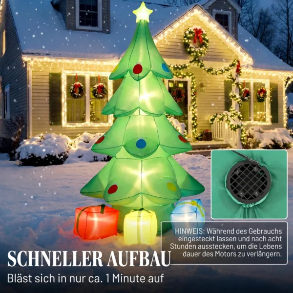 Opblaasbare Kerstboom 300 Cm Met RGB Ster LED licht, Geschenkdozen, XXL IP44 Waterdicht Voor Kerstfeesten