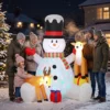 Opblaasbare Kerstman Met 2 Rendieren, 215 Cm, Voor Buiten, Met LED's En Tas