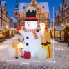 Opblaasbare Kerstman Met 2 Rendieren, 215 Cm, Voor Buiten, Met LED's En Tas