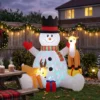 Opblaasbare Kerstman Met 2 Rendieren, 215 Cm, Voor Buiten, Met LED's En Tas