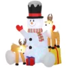 Opblaasbare Kerstman Met 2 Rendieren, 215 Cm, Voor Buiten, Met LED's En Tas