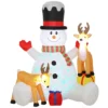 Opblaasbare Kerstman Met 2 Rendieren, 215 Cm, Voor Buiten, Met LED's En Tas