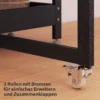 Opklapbare Eettafel In Industrieel Ontwerp, Geschikt Voor Maximaal 4 Personen, Open Rekken, Flexibel, Metaal, Spaanplaat, Zwart