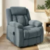 Opsta stoel Met Zachte Bekleding, Relaxstoel Met Afstandsbediening En Zijzakken, Grijs