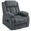 Opsta stoel Met Zachte Bekleding, Relaxstoel Met Afstandsbediening En Zijzakken, Grijs