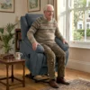 Opsta stoel Met Zachte Bekleding, Relaxstoel Met Afstandsbediening En Zijzakken, Grijs