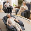 Opsta stoel Met Zachte Corduroy Bekleding, Relaxstoel Met Afstandsbediening En Zijzakken, Donkergrijs