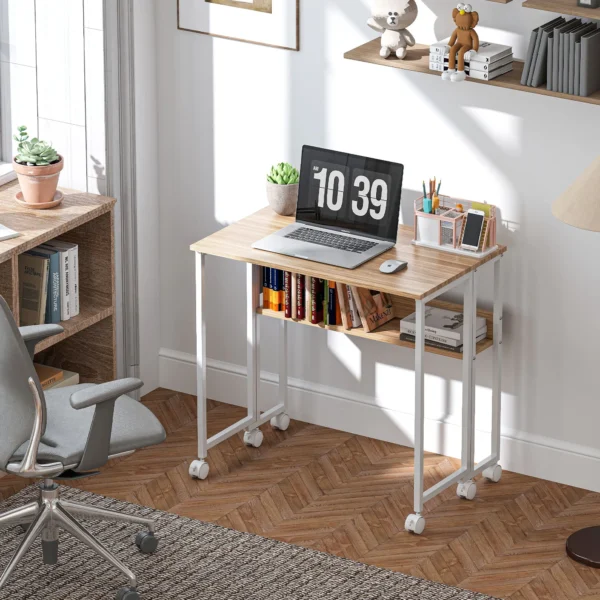 Opvouwbare Bureau, Om Te Zetten In Bijzettafel, Open Rek, Natuur