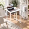 Opvouwbare Bureau, Om Te Zetten In Bijzettafel, Open Rek, Wit