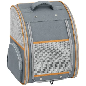 Opvouwbare Hondenrugzak Katzenrucksack Met Netvenster, Zijvakken, Uitneembare Bodem Tot 5 Kg Grijs