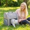 Opvouwbare Hondenrugzak Katzenrucksack Met Netvenster, Zijvakken, Uitneembare Bodem Tot 5 Kg Grijs