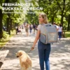 Opvouwbare Hondenrugzak Katzenrucksack Met Netvenster, Zijvakken, Uitneembare Bodem Tot 5 Kg Grijs