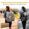 Opvouwbare Hondenrugzak Katzenrucksack Met Netvenster, Zijvakken, Uitneembare Bodem Tot 5 Kg Grijs