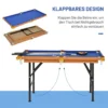 Opvouwbare Mini Biljarttafel Met 2 Keus, 16 Ballen, Krijt, Driehoek, Accessoires 140 X 63 X 75 Cm