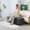 Opvouwbare Opbergbank Met 84 L Capaciteit 112x42x40 Cm Fluwelen Bekleding Voeteneinde Van Het Bed Voor Woonkamer Slaapkamer Grijs