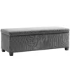 Opvouwbare Opbergbank Met 84 L Capaciteit 112x42x40 Cm Fluwelen Bekleding Voeteneinde Van Het Bed Voor Woonkamer Slaapkamer Grijs