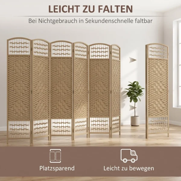 Paravent 6 delig 240 X 170 Cm Opvouwbare Kamerverdeler Scheidingswand Van Golfvezel Scheidingswand Voor Woonkamer