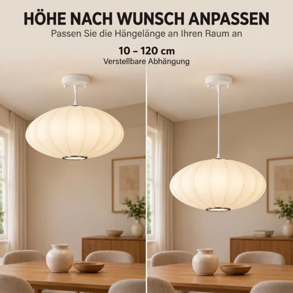 Pendelleuchte Höhenverstellbare Hängelampe Mit E14 Fassung In Weiß Und Gold