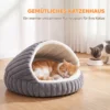 Pluche Kattenbed Met Afneembaar Kussen, Antislip Bodem, Wasbare Kattenmand, Voor Katten Tot 5 Kg, Grijs