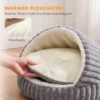 Pluche Kattenbed Met Afneembaar Kussen, Antislip Bodem, Wasbare Kattenmand, Voor Katten Tot 5 Kg, Grijs