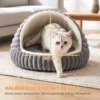 Pluche Kattenbed Met Afneembaar Kussen, Antislip Bodem, Wasbare Kattenmand, Voor Katten Tot 5 Kg, Grijs