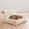 Plüsch Katzenhöhle, Hängende Katzenbett Mit Stahlrahmen, 48x43x26cm, Beige