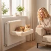 Plüsch Katzenhöhle, Hängende Katzenbett Mit Stahlrahmen, 48x43x26cm, Beige