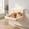 Plüsch Katzenhöhle, Hängende Katzenbett Mit Stahlrahmen, 48x43x26cm, Beige