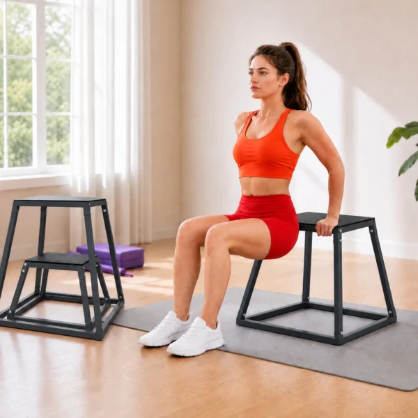 Plyometrische Sprungboxen 3 delige Set 30,5/45,8/61 Cm Stapelbare Plyo Jump Box Gemaakt Van Staal Tot 200 Kg