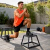 Plyometrische Sprungboxen 3 delige Set 30,5/45,8/61 Cm Stapelbare Plyo Jump Box Gemaakt Van Staal Tot 200 Kg