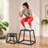 Plyometrische Sprungboxen 3 delige Set 30,5/45,8/61 Cm Stapelbare Plyo Jump Box Gemaakt Van Staal Tot 200 Kg
