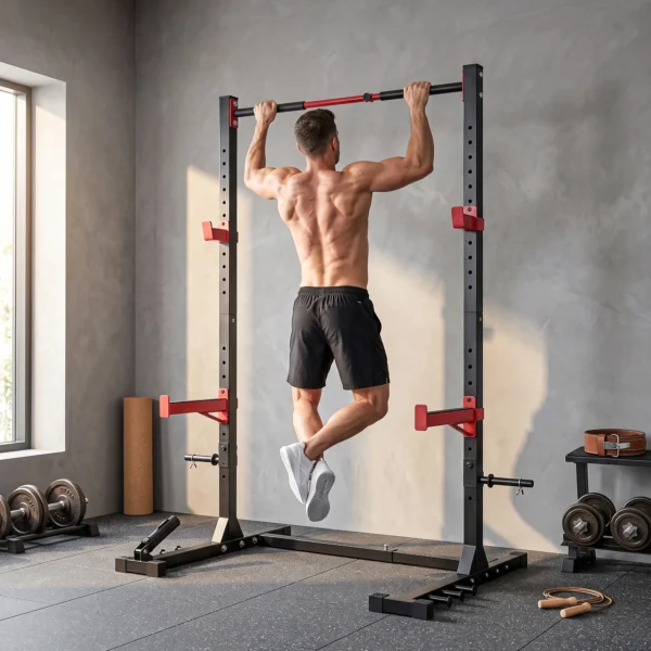 Power Tower Squat Rack Vrijstaande Klimmzugstange Met Verstelbare Breedte Schijvenhouder Landmine