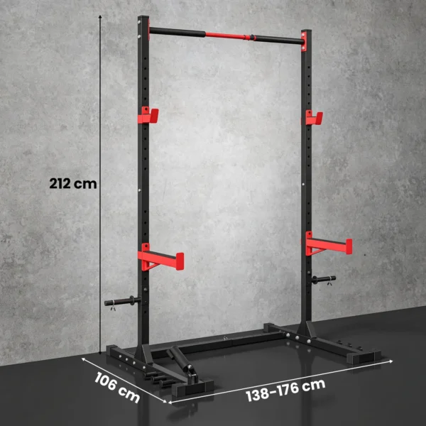 Power Tower Squat Rack Vrijstaande Klimmzugstange Met Verstelbare Breedte Schijvenhouder Landmine