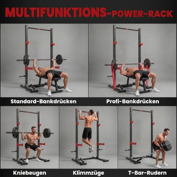Power Tower Squat Rack Vrijstaande Klimmzugstange Met Verstelbare Breedte Schijvenhouder Landmine