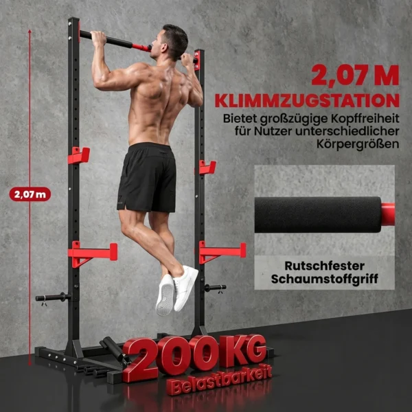 Power Tower Squat Rack Vrijstaande Klimmzugstange Met Verstelbare Breedte Schijvenhouder Landmine