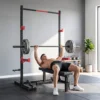 Power Tower Squat Rack Vrijstaande Klimmzugstange Met Verstelbare Breedte Schijvenhouder Landmine