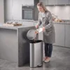 Prullenbak Met Soft Close Deksel Pedaalemmer Met Uitneembare Binnenemmer 30L Zilver
