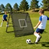 Rebounder Für Fußball Höhe & Breite Verstellbares Doppelseitiges Klappbar Rebounder Netz Mit Ziel 5 Winkeln Stahlrahmen