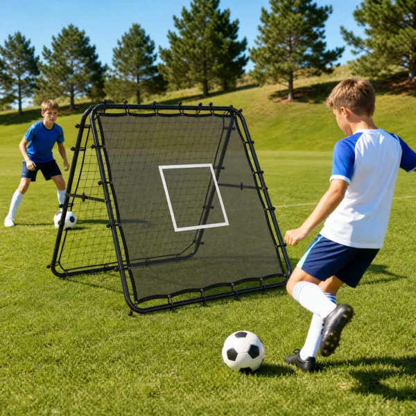 Rebounder Für Fußball Höhe & Breite Verstellbares Doppelseitiges Klappbar Rebounder Netz Mit Ziel 5 Winkeln Stahlrahmen