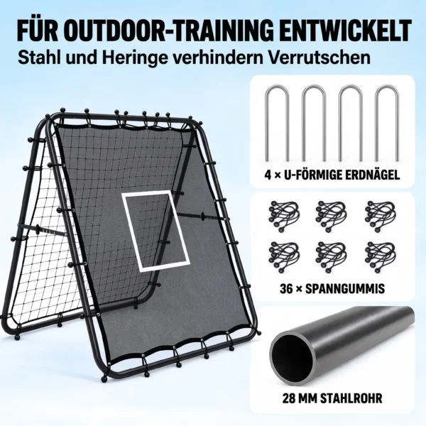 Rebounder Für Fußball Höhe & Breite Verstellbares Doppelseitiges Klappbar Rebounder Netz Mit Ziel 5 Winkeln Stahlrahmen
