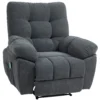 Relaxfauteuil, Massage Polsterstoel Met 8 Vibratiepunten, Verstelbare Voetensteun, Zijvak, Ligstoel, Grijs