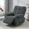 Relaxfauteuil, Massage Polsterstoel Met 8 Vibratiepunten, Verstelbare Voetensteun, Zijvak, Ligstoel, Grijs